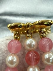 Vintage Trifari Gold-Tone 3 Strand Bracelet w/ Ornate Floral Centerpiece Clasp