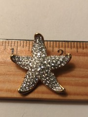 Vintage Swarovski Gold Tone Pave Crystal Starfish Brooch Pin