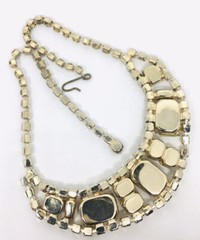 Wide JULIANA Delizza & Elster Rhinestone Necklace Cat’s Eye Vintage Jewelry