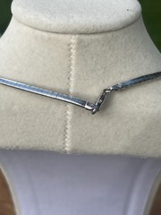 Vintage Italy 925 Sterling Silver 15” Square Snake Chain Choker Necklace