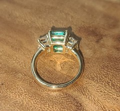 Vintage 14K Yellow Gold Engagement Ring 5.16CT. Blue Tourmaline Emerald Shape