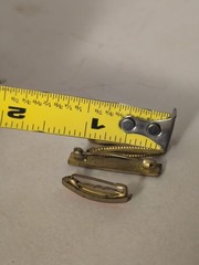 Lot Of (4) Bar Brooch Pins (2) Enamel (1) Gold Tone (1) Marked Gold Top As Is