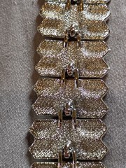 Vintage Coro Mid Century Modern Silver Tone Link Bracelet.