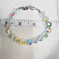 Signed Swarovski AB Crystal Bracelet with Pavé Swan Logo, 1990s–2000s