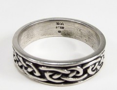 Vintage 1990s Wheeler Mfg. Co. USA Sterling Silver Celtic Knot Band Ring Sz 11