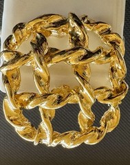 Vintage Clip Earrings Chunky Runway Statement Gold Tone Twisted Rope Square 80s