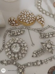 Vintage Jewelry Lot Vendome Trifari Kramer Art Warner RS Glass Crystal+