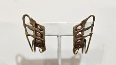 Vintage Brutalist Earrings Mixed Metal Dynamic Style Copper Brass