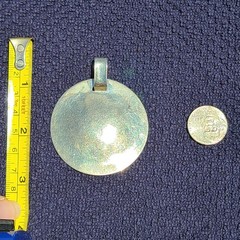 RLM Robert Lee Morris Studios Sterling Silver “One World” Hammered Disc Pendant