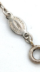 CATHERINE POPESCO Sterling Necklace Blue Glass Pendant 16 18 In