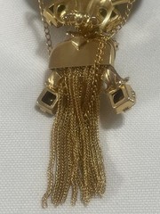 Vintage JULIANA DELIZZA Root Beer Amber Topaz Rhinestone Dangle Brooch Earrings