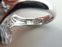 Vintage Sterling Silver 925 CZ Large Antique Style Ring Size 6