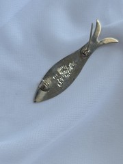 JOSE FEDERICO TAXCO Mexican Sterling Silver Rainbow Guilloche Enamel Fish Pin