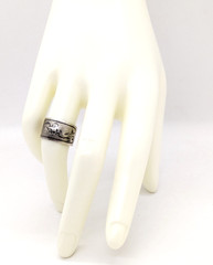 Vintage RING KUBACHI Silver⭐️916 stamp Star ussr with Blackening-size: 6.5US #13