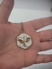 Vintage Gold Tone Chain Womens Necklace Pendant Butterfly Jewelry Costume