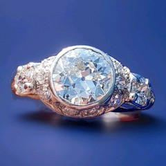 Original EARTH MINED DIAMOND Deco Engagement RING Vintage PLATINUM Solitaire S 5