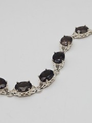 Ross Simons Sterling Silver 19.00ct Smoky Quartz Tennis Bracelet 7.5″