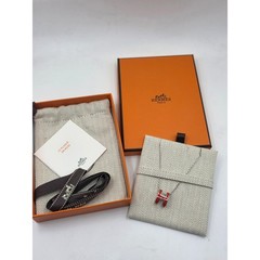 Hermes Red Enamel and Palladium Plated Pop H Pendant Necklace