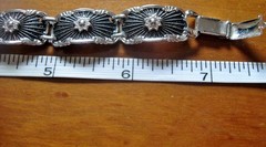 Vintage BB Sterling Bracelet Art Deco Style Panel Link Women’s Bracelet 7″ Long