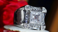 925 sterling silver size 11.25 ring 3.50ct cubic zirconia invisible set 17.90gr
