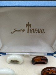 NWT VTG 1950s-1960s CROWN TRIFARI Gold-tone Convertible Interchangeable Earrings