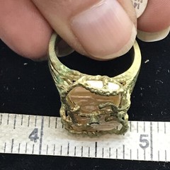Vintage ESPO 14K GE Gold Plated Mother of Pearl & Crystal Ring varied sizes