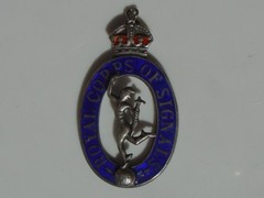 Vtg Charm Pendant Royal Corps of Signal British Winged Mercury WWII Era Pin Part