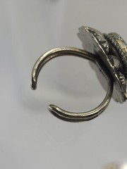 Vintage Rare Micro Mosiac Floral Tile Small Italian Handmade Wrap Ring Size 6
