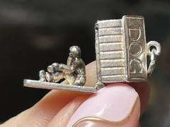 Vintage Sterling Silver Man In The “Dog House” Charm