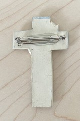 Vintage Noah’s Ark Ceramic Cross Brooch Pin
