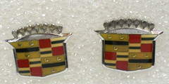 Retro Cadillac Car Emblem Cufflinks Crest Sterling Silver General Motors Vtg