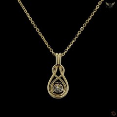 Lab Created Diamond 0.72ct Pendant Necklace Yellow Gold Plated Gift