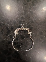 Vtg Sterling Silver Charm Holder 1.25″ X 1.75″ With Cartouche For Monograming