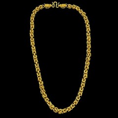 VTG Gold-tone Dragon Necklace Chain Brass Alloy marked 999, Width 9 mm, 24 in