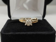 Vintage 14K White Gold Diamond Engagement Ring w/Jewelry Appraisal Papers
