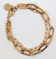 Nice Vintage Yellow Gold Plated Liz Claiborne Double Chain Bracelet