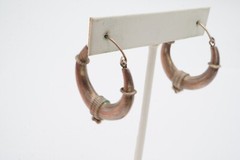 Vintage Sterling Silver 925 Hoop Earrings Ball Wire