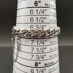 Vintage Monet Charm Bracelet Silver Tone Safety Chain Signed