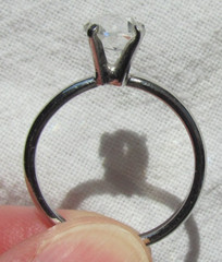 Antique Uncas Mfg Co. Cubic Zirconia Solitaire Ring U with Arrow Stamp Size 8.5