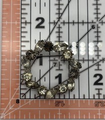 Vintage Smoky Gray Clear Prong-Set Rhinestone Wreath Brooch Silver-Tone Unsigned