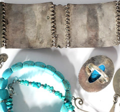 Vtg Silver Plated Alpaca Mixed Metals SOUTHWEST Jewlery Lot Collection 20 Pcs