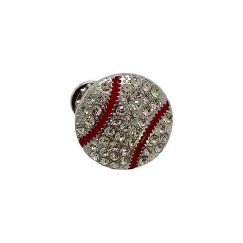 Sports Ball Brooch Pins Rhinestone Football Basketball Soccer Baseball