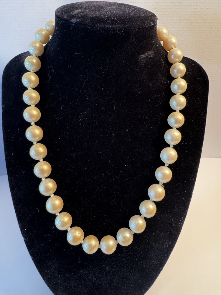 Monet Faux Pearl Strand Necklace 16 Inch Adjustable Length