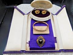 ART Deco jewelry lot Childs bracelet Victorian brooch Gold filled Lady Earrings