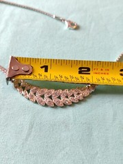 Vintage Clear Glass Rhinestone Choker Necklace 15 in Chain Silver Tone
