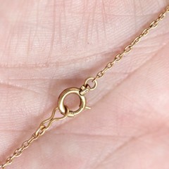 Estate 18k Gold Necklace Station Link Vintage Modernist 15.5″ 1970s 3.56g K18