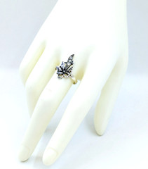 Vintage Luxury RING Silver 925 with Bright Stones-size: 9.5US(19.5mm) Ukraine#79