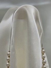 Vintage Faux Champagne Pearls With Gold Tone Spacers Long Rope Necklace 110″