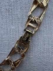 Vintage Monet Gold Tone Black Enamel Choker Collar Chain Necklace 17”