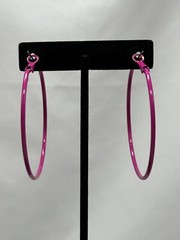 Vintage 2.25 In. Pink Hoops With Sort Of Lever backs